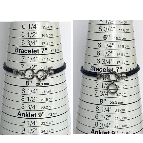 Sterling Silver 925 Dakota West Floral Leaf Turquoise Cabochon Cord Bracelet 8" - Picture 9 of 16